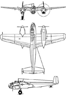 Plan 3 vues du Saab B18