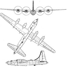 Plan 3 vues du Consolidated B-32 Dominator