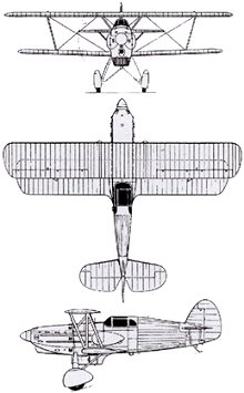 Plan 3 vues du Avia B.534