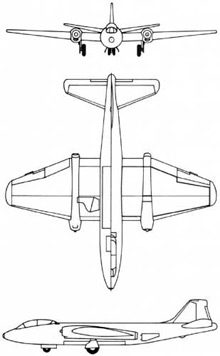 Plan 3 vues du Martin B-57 Intruder