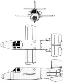 Plan 3 vues du Bachem Ba 349 Natter