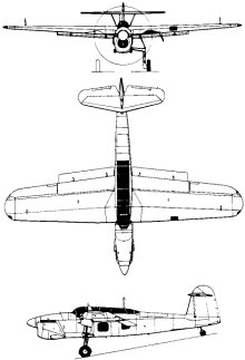 Plan 3 vues du Fairey  Barracuda