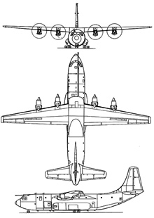 Plan 3 vues du Short SC.5 Belfast