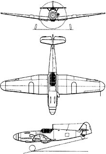 Plan 3 vues du Messerschmitt Bf 109