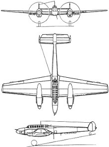 Plan 3 vues du Messerschmitt Bf 110