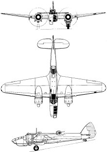 Plan 3 vues du Bristol  Blenheim