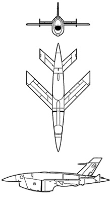 Plan 3 vues du Ryan AQM/BQM-34 Firebee