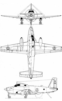 Plan 3 vues du Breguet Br.1050 Alizé