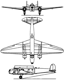 Plan 3 vues du Fiat BR.20 Cicogna