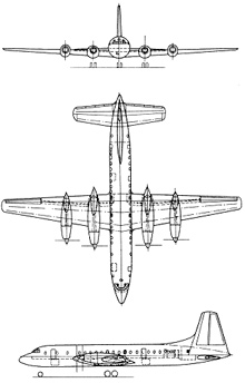 Plan 3 vues du Bristol Britannia