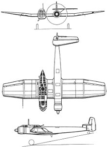 Plan 3 vues du Blohm und Voss Bv 141 Assymmetric