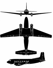 Plan 3 vues du Douglas C-117 / R4D-8