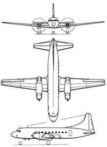 Plan 3 vues du Convair C-131 Samaritan