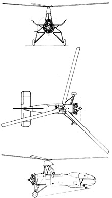 Plan 3 vues du Cierva C.30