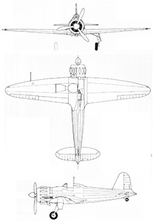 Plan 3 vues du Caproni F.5 