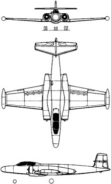 Plan 3 vues du Avro Canada CF-100 Canuck