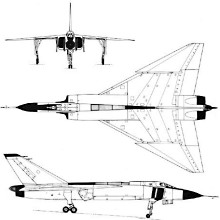 Plan 3 vues du Avro Canada CF-105 Arrow