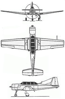 Plan 3 vues du Nanchang CJ-6