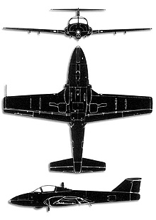 Plan 3 vues du Canadair CL-41/CT-114 Tutor