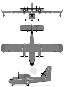 Plan 3 vues du Bombardier CL-415 Super Scooper