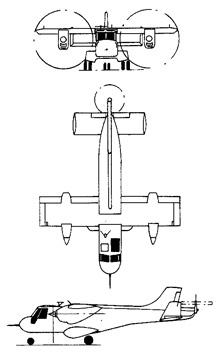 Plan 3 vues du Canadair CL-84 Dynavert