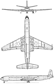 Plan 3 vues du De Havilland DH.106 Comet