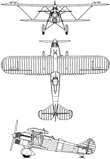 Plan 3 vues du Fiat CR.32