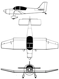 Plan 3 vues du Jodel D.140 Mousquetaire ‘Abeille’