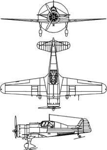 Plan 3 vues du Fokker D.XXI