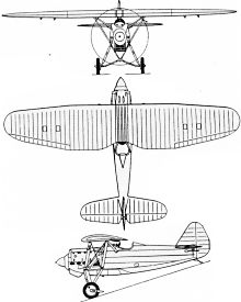 Plan 3 vues du Dewoitine D.27