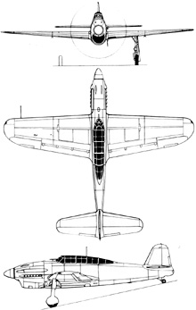 Plan 3 vues du Yokosuka D4Y Suisei 'Judy'