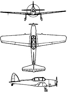 Plan 3 vues du De Havilland Canada DHC-1 Chipmunk