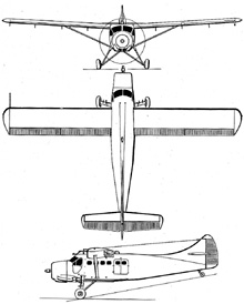 Plan 3 vues du De Havilland Canada DHC-3 Otter