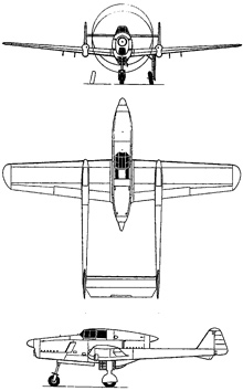 Plan 3 vues du Fokker D.XXIII