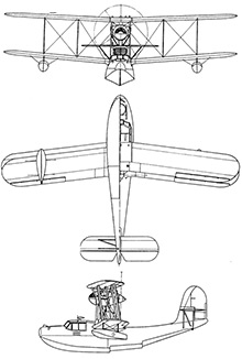 Plan 3 vues du Aichi E10A Hank