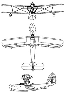 Plan 3 vues du Aichi E11A 'Laura'