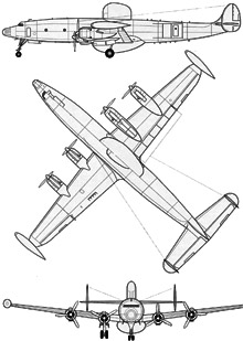 Plan 3 vues du Lockheed EC-121 Warning Star 