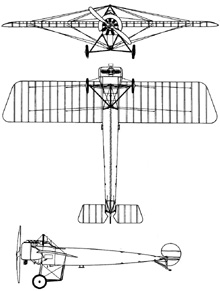 Plan 3 vues du Fokker E.III Eindecker