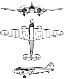 Plan 3 vues du Airspeed AS.6 Envoy