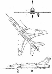 Plan 3 vues du North American F-100 Super Sabre