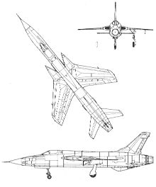 Plan 3 vues du Republic F-105 Thunderchief