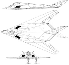 Plan 3 vues du Lockheed-Martin F-117 Night Hawk