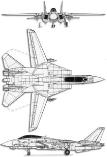 Plan 3 vues du Grumman F-14 Tomcat