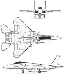 Plan 3 vues du McDonnell F-15 Eagle