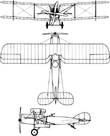 Plan 3 vues du Bristol F.2B Fighter