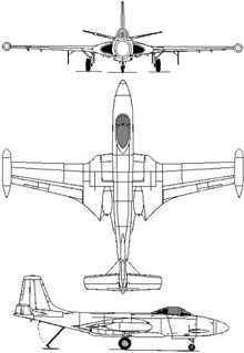 Plan 3 vues du McDonnell F2H Banshee