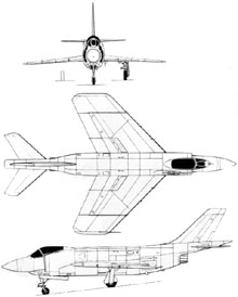 Plan 3 vues du McDonnell F3H Demon