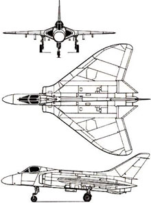 Plan 3 vues du Douglas F4D Skyray