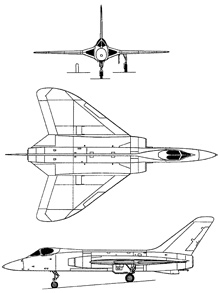 Plan 3 vues du Douglas F5D Skylancer