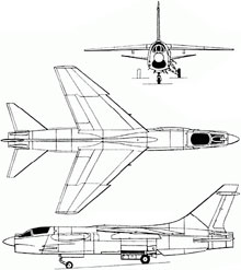 Plan 3 vues du Vought (L.T.V.) F-8 Crusader